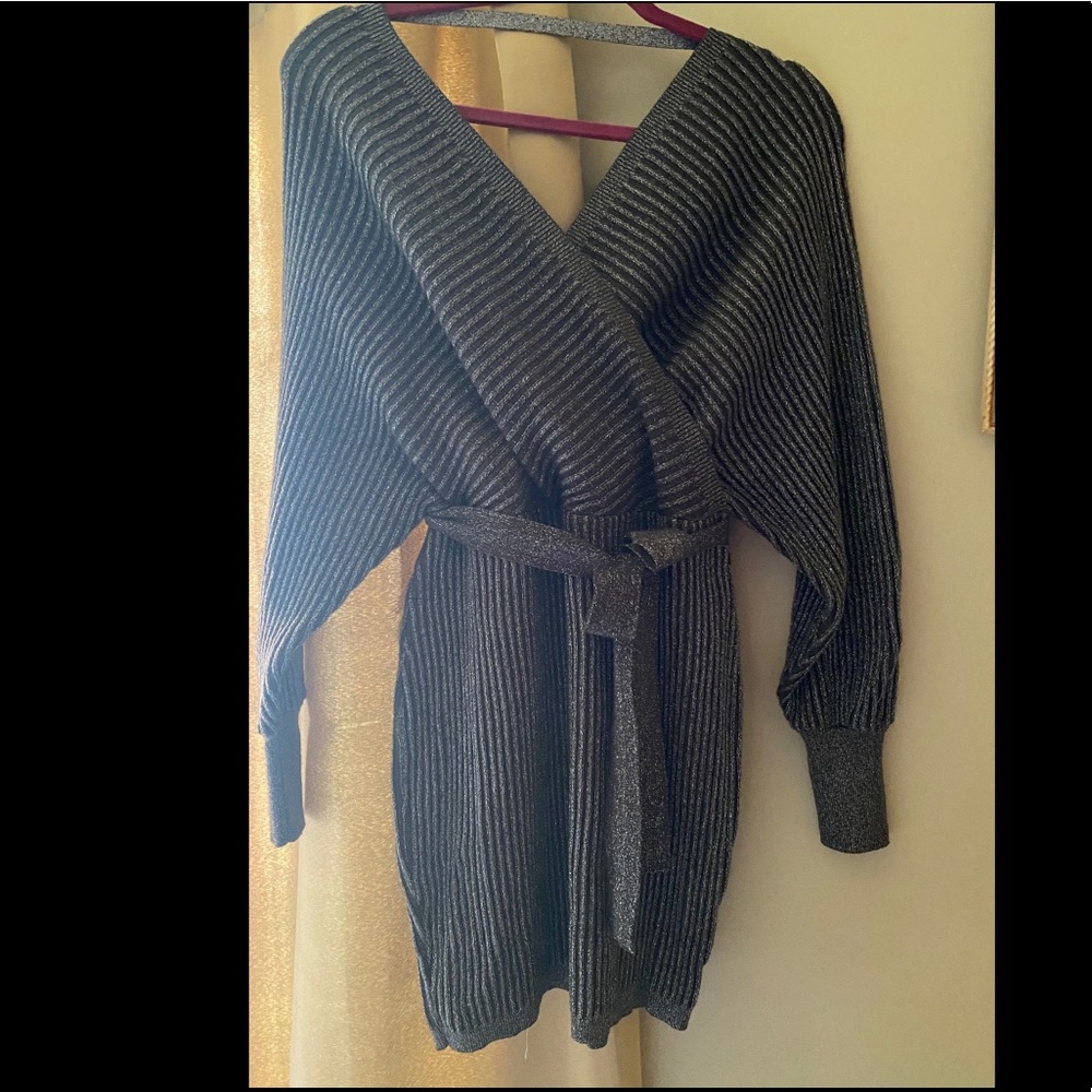 Olive Green with Shinny Silver detail dress